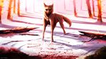  2018 ambiguous_gender blood brown_fur canine day detailed_background digital_drawing_(artwork) digital_media_(artwork) fur mammal neytirix outside snow standing tree wolf 