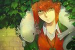  1girl green_eyes hatori_chise mahou_tsukai_no_yome necklace red_hair salamander short_hair villainesayre 
