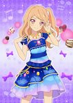  aikatsu_stars! blush dress kasumi_mahiru long_hair orange_hair side_ponytail smile violet_eyes 