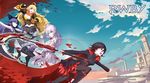  bilibili_douga blake_belladonna blue_sky cloud crescent_rose day ember_celica_(rwby) gambol_shroud holding holding_sword holding_weapon left-handed multiple_girls myrtenaster numgirl65 roosterteeth ruby_rose rwby sky sword weapon weiss_schnee yang_xiao_long 