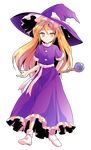 alphes_(style) arm_behind_back bangs bare_arms blonde_hair bow buttons dairi dress eyebrows eyebrows_visible_through_hair frilled_dress frilled_hat frills full_body hair_between_eyes hat hat_bow holding kirisame_marisa kirisame_marisa_(pc-98) legs_apart long_hair looking_at_viewer orb parody purple_dress purple_hat scepter short_sleeves sidelocks smile socks solo standing style_parody touhou touhou_(pc-98) transparent_background turtleneck white_bow white_legwear witch witch_hat yellow_eyes 