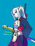  1girl drift genderswap humanization japanese_clothes katana long_hair personification ponytail solo sword transformers weapons white_hair 