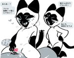  &lt;3 anthro blush cat censored feline female japanese_text komeko-nk licking licking_lips male male/female male_penetrating mammal nude penetration pubes pussy sex siamese sibling sisters sweat text tongue tongue_out translation_request twins vaginal vaginal_penetration 