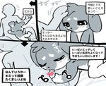 &lt;3 anthro balls blush canine censored comic cub dog japanese_text komeko-nk male male/male mammal nude oral penis sweat tears text translation_request young 