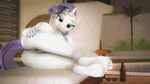  3d_(artwork) anthro anus breasts digital_media_(artwork) equine feet female friendship_is_magic horn looking_at_viewer lying mammal my_little_pony nipples nude on_side pussy rarity_(mlp) screwingwithsfm smile solo unicorn 