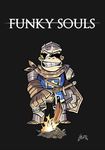  ape armor black_background crossover dark_souls donkey_kong_(series) english_text eyewear fire funky_kong gerph mammal nintendo primate shield simple_background smile solo sunglasses text video_games 