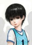  1girl black_hair child female lips original pon short_hair solo upper_body 