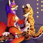  anthro breasts canine cum dickgirl dickgirl/male elvche face_to_face feline fox frottage fur intersex intersex/male leopard male mammal ocelot penis saliva sex smile tongue tongue_out wesley wesleyfoxx 