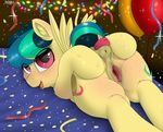  2018 absurd_res anus apogee_(shinodage) balloon butt cutie_mark dock equine fan_character feathered_wings feathers female freckles fur hair hi_res mammal multicolored_hair my_little_pony open_mouth pegasus pussy redvais solo wings 
