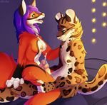  anthro breasts canine cum dickgirl dickgirl/male elvche face_to_face feline fox frottage fur intersex intersex/male leopard male mammal ocelot penis saliva sex smile tongue tongue_out wesley wesleyfoxx 