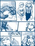  2018 anthro bandage breasts canine chest_tuft clothed clothing comic female fur group hair human keidran long_hair looking_back male mammal monochrome natani raine_(twokinds) simple_background sketch tom_fischbach tree tuft twokinds webcomic white_background wolf zen_(twokinds) 