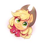  2018 applejack_(mlp) blonde_hair bust_portrait clothing cute earth_pony equine eyelashes female freckles friendship_is_magic green_eyes hair hat hoodie horse jumblehorse looking_at_viewer looking_up mammal my_little_pony pony portrait simple_background smile solo white_background 