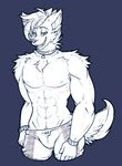  anthro canine clothed clothing collar commission-mission looking_at_viewer male mammal muscular muscular_male nipples smile solo topless 