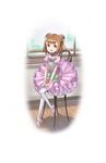  :d ballerina ballet_slippers barre beatrice_(princess_principal) brown_eyes brown_hair chair double_bun dress flat_chest flower frilled_dress frills full_body hair_flower hair_ornament highres indoors looking_at_viewer makaria official_art open_mouth pantyhose plantar_flexion princess_principal princess_principal_game_of_mission puffy_short_sleeves puffy_sleeves purple_dress short_hair short_sleeves sitting smile solo transparent_background white_legwear window wooden_floor 