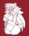  anthro breasts commission-mission female hedgehog looking_at_viewer mammal monochrome nipples nude open_mouth pussy solo standing wide_hips 