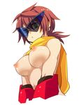  blues_(rockman) breasts brown_hair capcom genderswap green_eyes mega_man protoman rockman rule_63 scarf zakki 