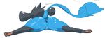  2018 3_toes anthro anus big_butt biped blue_anus blue_fur blue_tail bun_snn butt butt_focus digital_drawing_(artwork) digital_media_(artwork) female full-length_portrait fur grey_fur grey_hair hair hi_res hindpaw long_ears long_tail lying mammal markings multicolored_fur nude on_front orange_pawpads pawpads paws portrait presenting presenting_hindquarters presenting_pussy pussy pussy_juice raised_tail rear_view red_pussy rodent shiny short_hair simple_background sketch socks_(marking) solo spread_legs spreading sweat sweatdrop tail_tuft thick_thighs toes tuft two_tone_fur wet white_background 