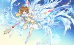  card_captor_sakura dress kerberos kingchenxi kinomoto_sakura see_through weapon wings 