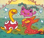  cute feral group happy hoppip izaart nintendo pok&eacute;mon pok&eacute;mon_(species) robert_iza shuckle slugma video_games 