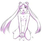  2016 aogami bestiality blush breasts cat feline female female/female feral hair human luna_(sailor_moon) mammal monochrome navel nipples open_mouth pussy questionable_consent sailor_moon_(character) sailor_moon_(series) simple_background tongue usagi_tsukino white_background young 
