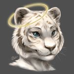 2017 anthro blue_eyes feline fur goldendruid grey_nose headshot_portrait mammal portrait simple_background tiger whit_fur white_background white_fur 