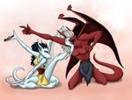  brooklyn_(gargoyles) disney duo female food gargoyles katana_(gargoyles) male yip-yop 