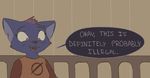  ahdadah anthro cat clothed clothing cropped feline female mae_(nitw) mammal night_in_the_woods reaction_image red_eyes shirt solo text 