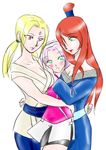  3girls age_difference haruno_sakura iknonbiri multiple_girls naruto naruto_shippuuden smile terumi_mei tsunade 