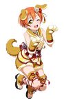  animal_costume animal_ears dog_costume dog_ears dog_tail flower full_body gloves hair_flower hair_ornament hoshizora_rin looking_at_viewer love_live! love_live!_school_idol_festival love_live!_school_idol_project official_art one_eye_closed open_mouth open_toe_shoes orange_hair paw_gloves paws round_teeth solo tail teeth transparent_background upper_teeth yellow_eyes 