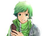  fire_emblem fire_emblem:_monshou_no_nazo gordon_(fire_emblem) green_eyes green_hair injury kizi_sizui23 male_focus simple_background solo teeth upper_body white_background 