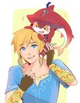  :d artist_name blonde_hair blue_eyes blush_stickers fingerless_gloves fishman gloves jewelry link looking_at_another male_focus monster_boy multiple_boys open_mouth reddverse sharp_teeth sidelocks sidon smile teeth the_legend_of_zelda the_legend_of_zelda:_breath_of_the_wild yellow_eyes younger zora 