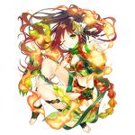  artist_request breasts chinese_clothes cleavage floating_hair full_body green_eyes hair_ornament hand_on_leg long_hair looking_at_viewer medium_breasts midriff navel official_art one_eye_closed outstretched_arm outstretched_hand parted_lips ponytail red_hair side_slit skirt solo suzaku_(uchi_no_hime-sama) toeless_legwear transparent_background uchi_no_hime-sama_ga_ichiban_kawaii wrist_cuffs 