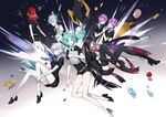  6+others amethyst_(houseki_no_kuni) androgynous antarcticite aqua_eyes aqua_hair bald black_eyes black_hair bort diamond_(houseki_no_kuni) dual_persona elbow_gloves gem gem_uniform_(houseki_no_kuni) gloves golden_arms green_eyes green_hair houseki_no_kuni kesa kongou_sensei kongxin_dian long_hair multiple_others necktie phosphophyllite purple_eyes purple_hair red_hair shinsha_(houseki_no_kuni) short_hair shorts spoilers thighhighs uniform white_eyes white_hair 