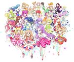  ^_^ ^o^ absurdres aikatsu! aikatsu!_(series) amahane_madoka aqua_eyes arisugawa_otome bad_id bad_pixiv_id bare_shoulders black_hair blonde_hair blue_eyes blue_hair blush bow braid brown_eyes brown_hair closed_eyes crown_braid daichi_nono double_bun dress drill_hair everyone fang fingerless_gloves flower frilled_skirt frills fujiwara_miyabi_(aikatsu!) gloves hair_bow hair_flower hair_ornament hair_ribbon hair_scrunchie hairband hattori_yuu high_heels highres hikami_sumire himesato_maria holding_hands hoshimiya_ichigo ichinose_kaede idol jewelry kamiya_shion kanzaki_mizuki kazesawa_sora kiriya_aoi kitaouji_sakura kurebayashi_juri kurisu_kokone kurosawa_rin_(aikatsu!) long_hair mgn0isi midriff minowa_hikari multicolored_hair multiple_girls natsuki_mikuru navel necklace one_eye_closed oozora_akari open_mouth orange_hair otoshiro_seira perspective pink_hair pose purple_eyes purple_hair red_eyes red_hair ribbon round_teeth saegusa_kii sandals scrunchie shibuki_ran shinjou_hinaki shirakaba_risa shoes short_hair short_sleeves side_ponytail silver_hair simple_background skirt sleeveless smile spaghetti_strap sparkle teeth toudou_yurika twin_drills twintails white_background 