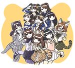  :3 :d ;d aiba_aina animal_ears bag bangs belt black-framed_eyewear black_eyes blue_skirt blunt_bangs blush bow bowtie brown_hair chikuta_ikuko closed_mouth commentary common_raccoon_(kemono_friends) common_raccoon_(kemono_friends)_(cosplay) cosplay elbow_gloves emperor_penguin_(kemono_friends) emperor_penguin_(kemono_friends)_(cosplay) eyebrows_visible_through_hair fennec_(kemono_friends) fennec_(kemono_friends)_(cosplay) fingerless_gloves fur_collar fur_trim gentoo_penguin_(kemono_friends) gentoo_penguin_(kemono_friends)_(cosplay) glasses gloves grin handbag hands_up hood hoodie humboldt_penguin_(kemono_friends) humboldt_penguin_(kemono_friends)_(cosplay) japari_symbol kemono_friends kondou_reina kotobuki_(tiny_life) long_hair looking_at_viewer margay_(kemono_friends) margay_(kemono_friends)_(cosplay) mittens motomiya_kana multicolored_hair multiple_girls nemoto_ruka one_eye_closed ono_saki open_mouth otter_ears otter_tail ozaki_yuka paw_pose pleated_skirt ponytail real_life rockhopper_penguin_(kemono_friends) rockhopper_penguin_(kemono_friends)_(cosplay) royal_penguin_(kemono_friends) royal_penguin_(kemono_friends)_(cosplay) salute sasaki_mikoi seiyuu seiyuu_connection semi-rimless_eyewear serval_(kemono_friends) serval_(kemono_friends)_(cosplay) serval_ears serval_print serval_tail short_hair skirt small-clawed_otter_(kemono_friends) small-clawed_otter_(kemono_friends)_(cosplay) smile standing streaked_hair tail tamura_kyouka twintails under-rim_eyewear white_skirt yamashita_mami 