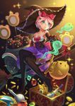 1girl animal_ears breasts cleavage female highres shui_qian_he_kafei solo tail thighhighs witch 