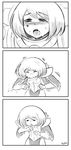  3koma adepta_sororitas armor blush comic greyscale lutherniel monochrome power_armor sexually_suggestive short_hair sister_of_battle sneezing snot snot_trail sweat tattoo tears warhammer_40k 