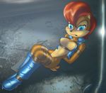  archie_comics blue_eyes boots bound captured chipmunk erikson1 female hi_res imminent_rape mammal rodent sally_acorn sega solo sonic_(series) sonic_team unknown_artist vest 