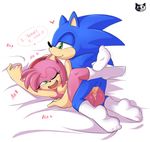  &lt;3 2018 absurd_res amy_rose anthro anthro_on_anthro anus aybr balls bed bed_sheet bedding bite black_nose blue_fur breasts butt clothing dialogue duo ear_biting ear_nom english_text eyelashes female fur grabbing_sheets green_eyes hair hairband half-closed_eyes happy happy_sex hedgehog hi_res humanoid_penis laugh leg_wrap legwear lying male male/female male_penetrating mammal missionary_position mostly_nude nipples nom nude on_back on_bed one_eye_closed open_mouth penetration penis pink_fur pink_hair quills raised_arm romantic_couple sex short_hair smile socks sonic_(series) sonic_the_hedgehog speech_bubble text vaginal vaginal_penetration video_games 