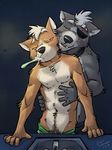  bathroom canine clothing cuddling duo eye_patch eyewear fox fox_mccloud k-9 male male/male mammal nintendo scar star_fox toothbrush underwear video_games wolf wolf_o&#039;donnell 