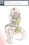  2017 albino breasts clothed clothing crusch_lulu female invalid_tag lizard markings overlord_(series) reptile scalie scarf sugarbeasts-07 sweater vipery-07 