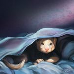  2017 ambiguous_gender anthro digital_media_(artwork) ferret fur goldendruid mammal mustelid pale_eyes pink_nose smile tan_fur watermark whiskers 