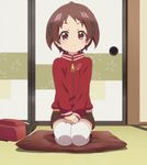  1girl brown_eyes brown_hair mizukoshi_mio ryuuou_no_oshigoto! screencap short_hair 