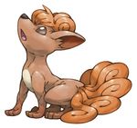  full_body gen_1_pokemon looking_up no_humans open_mouth pearl7 pokemon pokemon_(creature) simple_background solo vulpix white_background 