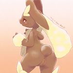  2017 anus blush butt compression_artifacts fallinnight female flat_chested half-closed_eyes looking_at_viewer looking_back lopunny nintendo nipples nude open_mouth pok&eacute;mon pok&eacute;mon_(species) pussy rear_view red_sclera signature simple_background solo standing sweat text uncensored video_games white_eyes 