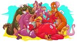  2016 3_fingers 4_fingers 4_toes abstract_background animate_inanimate anthro avian ballooniphant beak bird bottomless brown_fur clothed clothing codex_(character) crocodile crocodilian digital_drawing_(artwork) digital_media_(artwork) elephant fur group hi_res inflatable living_inflatable long_tail male mammal merwyn nickwolf nozzle nude open_mouth pool_toy procyonid raccoon rat reptile rodent rubber scalie shiny simple_background solo teeth theome toes transformation tusks 