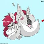  &lt;3 2018 aer0_zer0 anus balls blush butt cutie_mark dock equine eyes_closed fan_character feathered_wings feathers feral hair hi_res hooves male mammal my_little_pony pegasus penis simple_background solo underhoof wings 