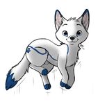  2016 animal_genitalia arctic_fox blue_eyes canine cute feral fox fully_sheathed fur happy letodoesart male mammal sheath simple_background solo white_fur 
