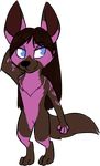  2018 alpha_channel anthro biped black_nose blue_eyes brown_fur brown_hair canine chest_tuft chibi dalex digital_media_(artwork) digitigrade eyebrows female fluffy fluffy_tail fur grin hair long_ears mammal multicolored_fur pink_fur pointy_ears pose simple_background smile standing transparent_background tuft two_tone_fur vera_(voidrunner) wolf 