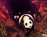  ambiguous_gender aquasixio bear black_nose digital_media_(artwork) digital_painting_(artwork) feral grass group mammal panda 